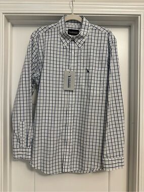 Local boy outfitters Blue Windowpane Button-Down Dress Shirt